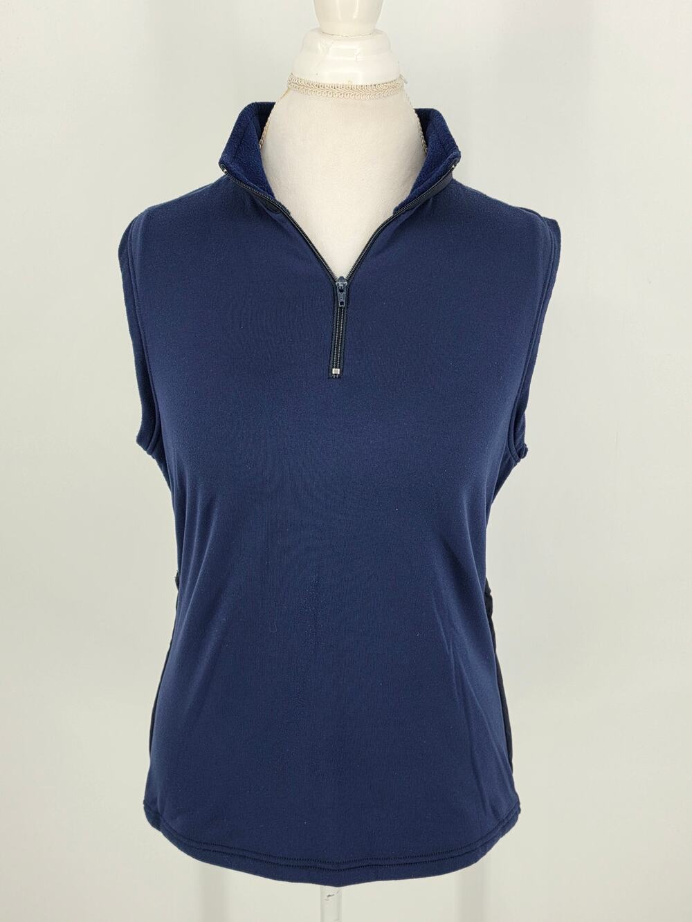Regatta Sport Womens Size M Navy Blue Fleece Vest Reflective Stripe Cycling